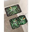 Набор ковриков для ванны и туалета Доляна «Тропики», 3 шт., 50×80, 45×50, 38×43 см - Фото 6