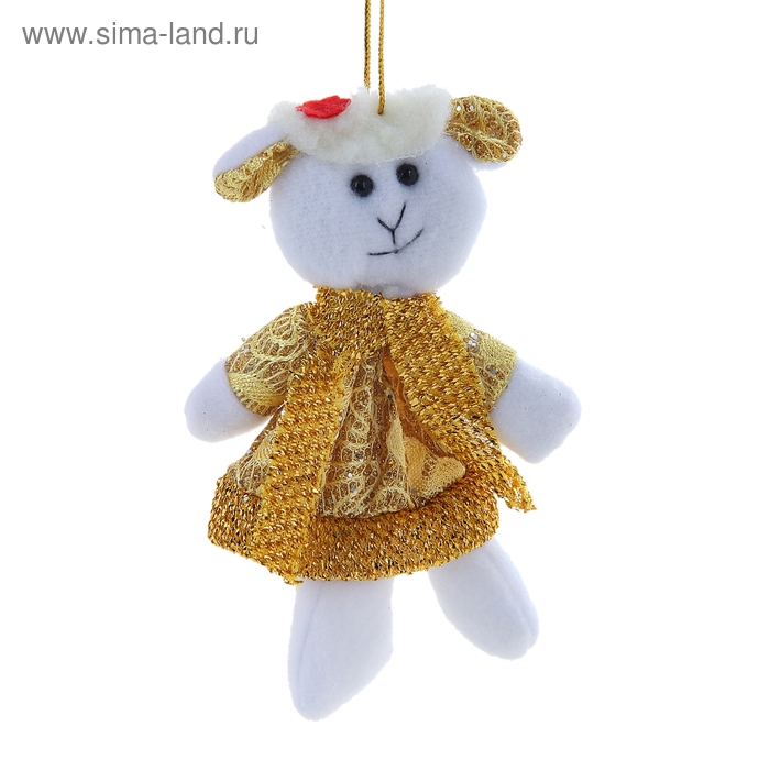 мягкая овечка 13 см в золотом - Фото 1