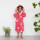 Халат махровый детский Крошка Я «Сердечки» размер 28, цвет розовый, 100% хлопок 360 г/м2 - Фото 5