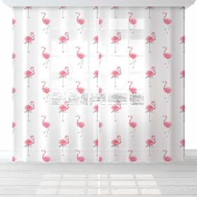 Комплект тюлей "Этель" Happy flamingo, 145*260 см-2 шт, вуаль 5525145