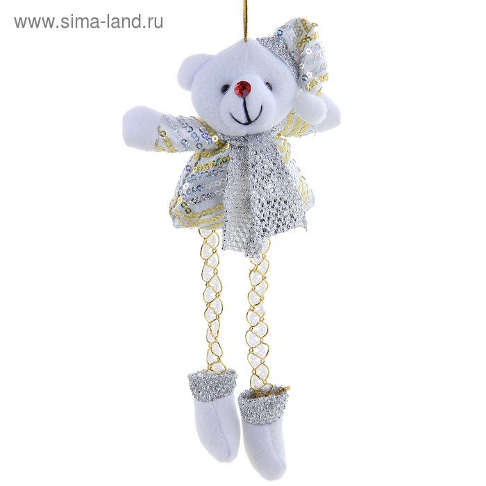 мягкая ножки пуговки 17 см мишка серебро - Фото 1