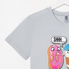 Костюм женский «Пончики» (футболка, брюки), цвет серый, размер 48 - Фото 7