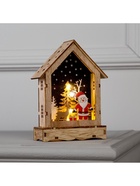 Светодиодная фигура «Дом с Дедом Морозом» 12×17×4 см, дерево, от батареек АААх2, свечение тёплое белое - Фото 4