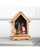 Светодиодная фигура «Дом с Дедом Морозом» 12×17×4 см, дерево, от батареек АААх2, свечение тёплое белое - Фото 5