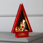 Светодиодная фигура «Дед Мороз на коньках» 14 ? 22.5 ? 4 см, дерево, батарейки АААх2 (не в комплекте), свечение тёплое белое - фото 3757089
