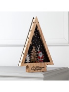 Светодиодная фигура «Дед Мороз и олень» 19×30×4.5 см, дерево, батарейки АААх2 (не в комплекте), свечение тёплое белое - Фото 5