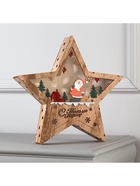 Светодиодная фигура «Дед Мороз в лесу» 30×30×5 см, дерево, батарейки АААх2 (не в комплекте), свечение тёплое белое - фото 119629039