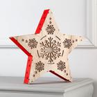 Светодиодная фигура «Звезда со снежинками» 30 × 30 × 5 см, дерево, батарейки АААх2 (не в комплекте), свечение тёплое белое - фото 6429496