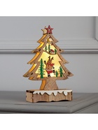 Светодиодная фигура «Ёлка с оленем» 12×20×5 см, дерево, батарейки АААх2 (не в комплекте), свечение тёплое белое - Фото 4