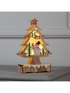 Светодиодная фигура «Ёлка со снеговиком» 12×20×5 см, дерево, батарейки АААх2 (не в комплекте), свечение тёплое белое - Фото 4