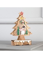 Светодиодная фигура «Ёлка со снеговиком» 12×20×5 см, дерево, батарейки АААх2 (не в комплекте), свечение тёплое белое - Фото 5