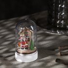 Светодиодная фигура под куполом «Дед Мороз с мешком» 6 × 9.5 × 6 см, дерево, батарейки LR1130х3, свечение тёплое белое - Фото 2