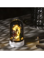 Светодиодная фигура под куполом «Дед Мороз с мешком» 6×9.5×6 см, дерево, батарейки LR1130×3 (в комплекте), свечение тёплое белое - Фото 4