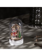 Светодиодная фигура под куполом «Дед Мороз с мешком» 6×9.5×6 см, дерево, батарейки LR1130×3 (в комплекте), свечение тёплое белое - Фото 5