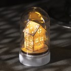 Светодиодная фигура под куполом «Домик» 6× 9.5 × 6 см, дерево, батарейки LR1130х3 (в комплекте), свечение тёплое белое - Фото 1