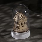 Светодиодная фигура под куполом «Домик» 6× 9.5 × 6 см, дерево, батарейки LR1130х3 (в комплекте), свечение тёплое белое - Фото 2