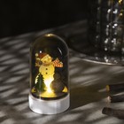 Светодиодная фигура под куполом «Снеговики» 6 × 9.5 × 6 см, дерево, батарейки LR1130х3, свечение тёплое белое - Фото 1