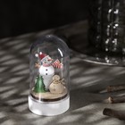 Светодиодная фигура под куполом «Снеговики» 6 × 9.5 × 6 см, дерево, батарейки LR1130х3, свечение тёплое белое - Фото 2