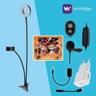 Набор Юного Блогера Windigo KIDS CB-96, лампа на прищепке, микрофон, пульт, переходник, СЗУ - фото 9285379