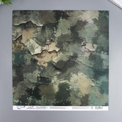 Бумага для скрапбукинга Mr.Painter "Вокруг меня Хаки 4" 30,5x30,5 см, 190 гр/м2