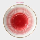 Тарелка фарфоровая для пасты Доляна «Космос», 150 мл, d=21 см, цвет красный - Фото 2