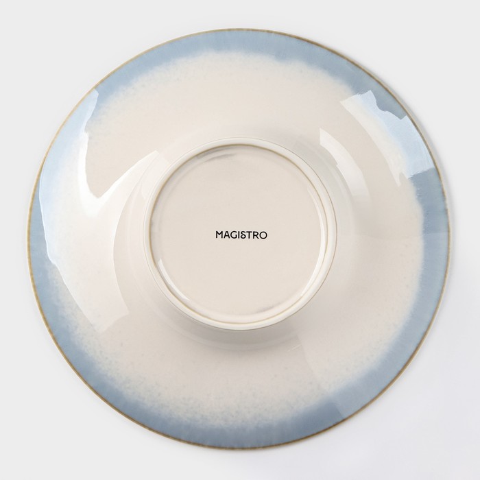 Тарелка фарфоровая для пасты Magistro «Пэвэти», 430 мл, d=21 см, цвет голубой - фото 1907252343