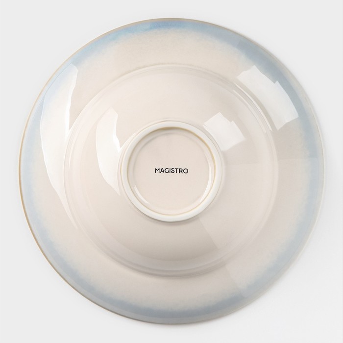 Тарелка фарфоровая для пасты Magistro «Пэвэти», 800 мл, d=19,5 см, цвет голубой - фото 1907252350