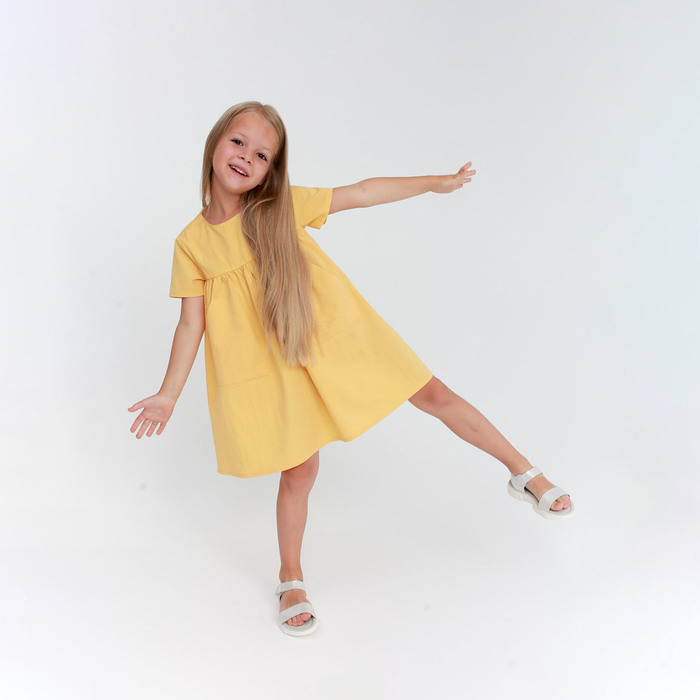 Платье детское с карманом KAFTAN, р. 30 (98-104), желтый - фото 1907252390