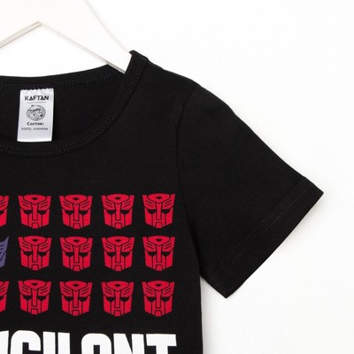 Футболка детская Be vigilant, Transformers, рост 86-92, чёрный