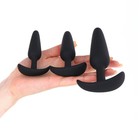 Анальная пробка, конус, 3 штуки, софт-силикон, S-M-L, черный - Фото 4