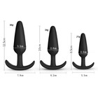 Анальная пробка, конус, 3 штуки, софт-силикон, S-M-L, черный - Фото 2
