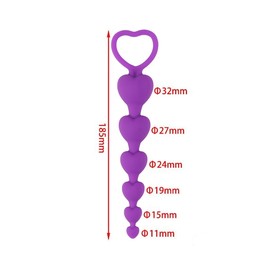 Анальные шарики Оки-Чпоки, Soft touch, d=11-32 мм, h=140 мм, фиолетовый