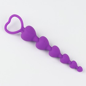 Анальные шарики Оки-Чпоки, Soft touch silicone, d= 11-32 мм, h= 140 мм, фиолетовый
