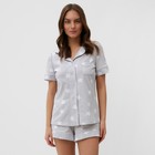 Пижама женская (рубашка и шорты) KAFTAN "Star" размер 48-50 - фото 320890216