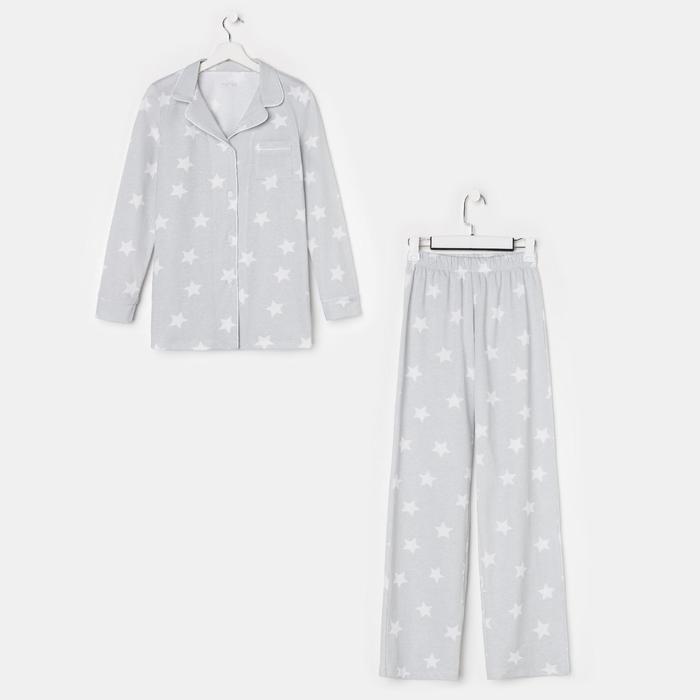 Пижама женская (рубашка, брюки) KAFTAN Star, размер 40-42, серая
