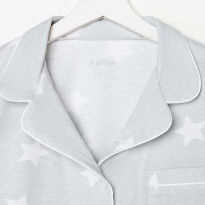 Пижама женская (рубашка, брюки) KAFTAN Star, размер 52-54, серая