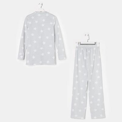 Пижама женская (рубашка, брюки) KAFTAN Star, размер 52-54, серая