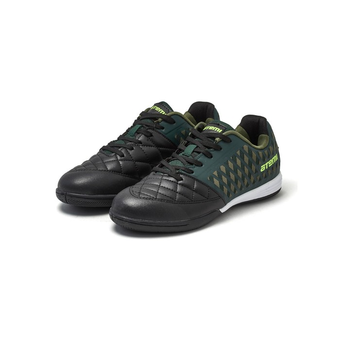 Бутсы футбольные Atemi SD700 INDOOR, синтетическая кожа, цвет тёмно-зелёный/чёрный, размер 30 - Фото 1