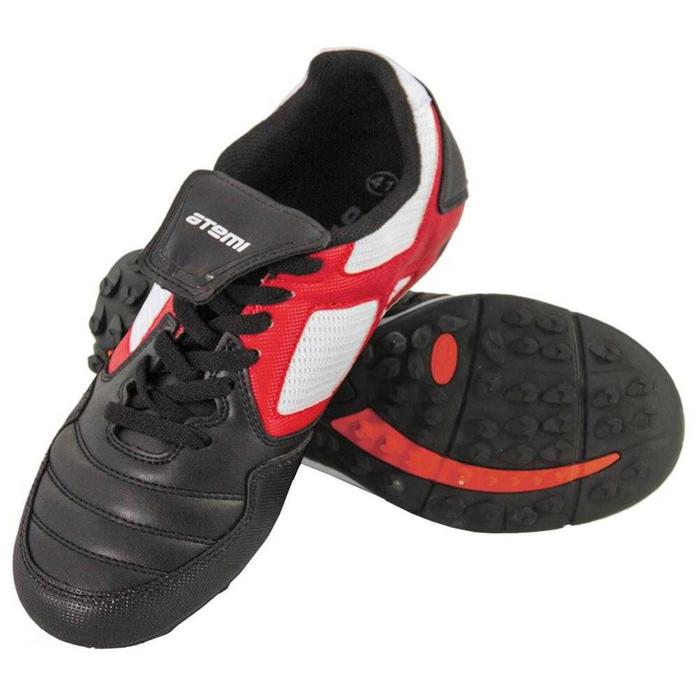 Бутсы футбольные Atemi SD730A TURF, цвет чёрный/белый/красный, синтетическая кожа, размер 40 - Фото 1