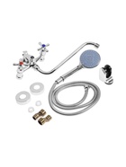 Смеситель для ванны ZEIN Z0155, кран-букса 1/2", душевая лейка и шланг, хром - Фото 4