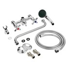 Смеситель для ванны ZEIN Z0155, кран-букса 1/2", душевая лейка и шланг, хром - Фото 9