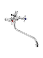 Смеситель для ванны ZEIN Z0155, кран-букса 1/2", душевая лейка и шланг, хром - Фото 11