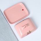 Маслёнка Псковский гончар «Подарочная брусника», керамика, 8×18×13 см, розовая 6937946