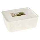 Контейнер для хранения 35х29х13 "Плетенка", цвет белый - Фото 1