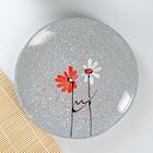 Набор тарелок для блинов Псковский гончар «Ромашка двойная», 7 предметов: 6 шт. d=16 см, 1 шт. d=24 см, серый - Фото 5