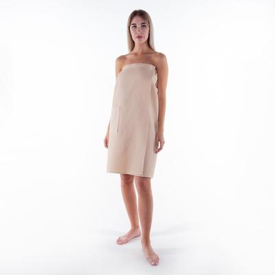 Полотенце банное Этель «Парео» с карманом 80*140 см. цв. бежевый, 100% хл, вафля 240 г/м2