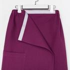 Полотенце банное Этель «Парео» с карманом 80×140 см цв. темная сирень, 100% хл, вафля 240 г/м² - Фото 8