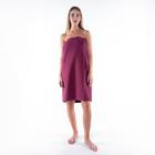 Полотенце банное Этель «Парео» с карманом 80×140 см цв. темная сирень, 100% хл, вафля 240 г/м² - Фото 1