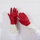 Перчатки хозяйственные резиновые Доляна, размер M, плотные, 50 гр, цвет красный - Фото 9