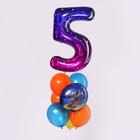 Букет из шаров «День рождения – космос. 5 лет», фольга, латекс, набор 7 шт. - фото 9287174